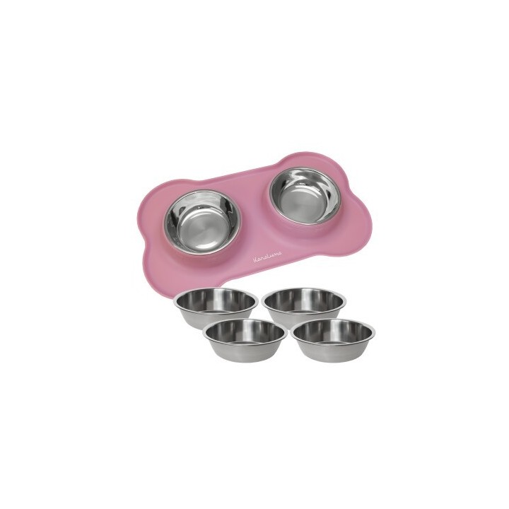 KaraLuna Napfset bestehend aus Napfunterlage mit Napf rosa M
