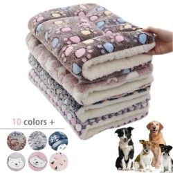 Haustier-Schlafmatte, Hundebett, Katzenbett, weiches Haar, verdickte Decke, Fleece, waschbar, warm, Bärenmuster, Decke, Haust