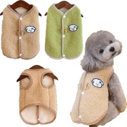 Fleece Warme Hundeweste Jacke Winter Grün Braun Haustier Hundekleidung Für Kleine Hunde Chihuahua Bulldog Ärmelloser Mantel W