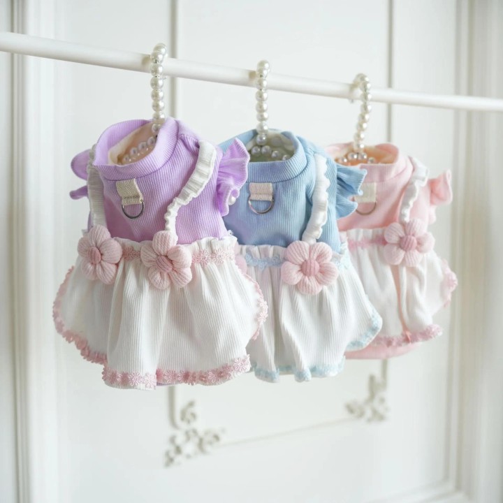 Kleine und mittelgroße Hundebekleidung für Herbst und Winter, Hunderock, Sonnenblumenfaden, Strickrock, kältebeständiger Plüs