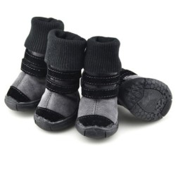 4 Teile/satz Nette Hund Stiefel Outdoor Haustier Winter Warme Schuhe Schnee Walking Rutschfeste Welpen Turnschuhe Welpen Fran