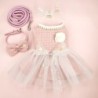 Haustier Rosa Wollkleid Mantel Prinzessin Mesh Schleife Kleid Katze Kleidung Haustier Set Welpen Kleidung Herbst/Winter Rosa