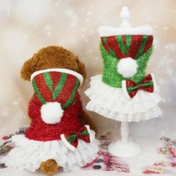 Weihnachten Haustier Pailletten Kleid Hund Mesh Spleißen Äußere Turm Weihnachtsfeier Festliche Atmosphäre Mit Kapuze Weihnach