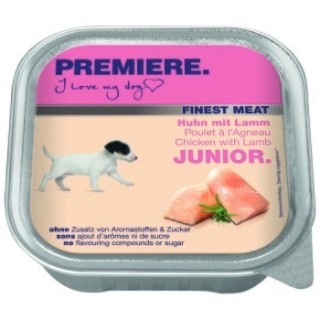 PREMIERE Finest Meat Nassfutter Hund Junior, Huhn mit Lamm 20x150 g