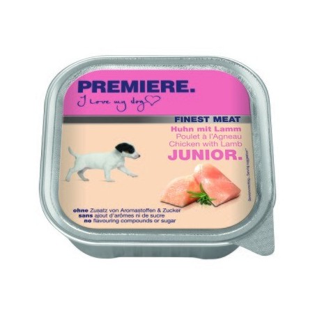 PREMIERE Finest Meat Nassfutter Hund Junior, Huhn mit Lamm 20x150 g