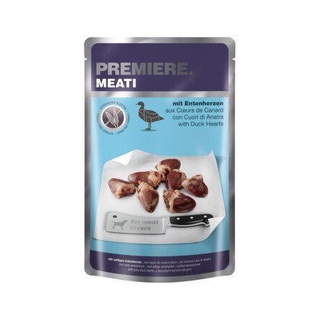 PREMIERE Meati Nassfutter Hund Adult, Entenherzen 20x500 g