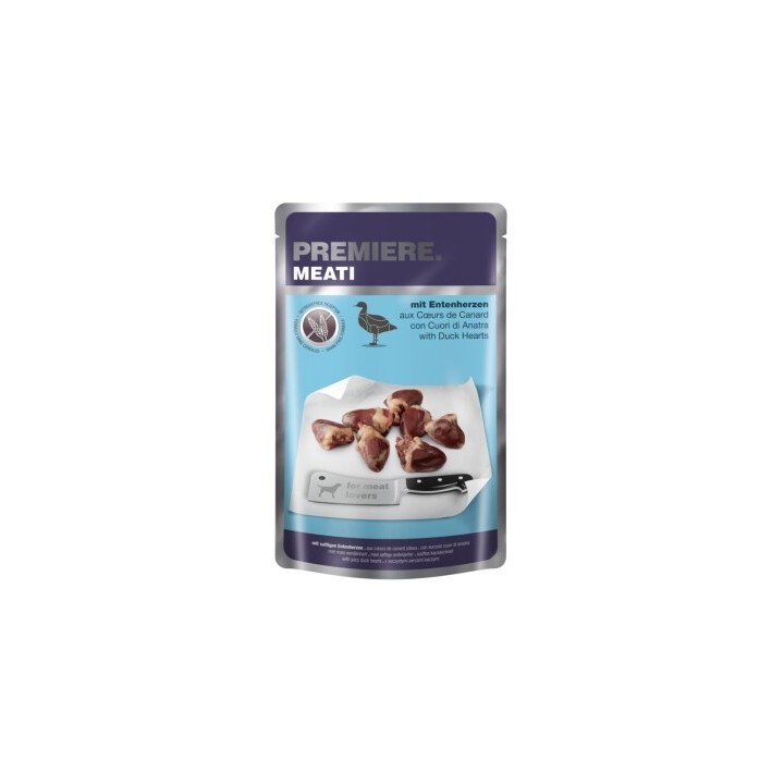 PREMIERE Meati Nassfutter Hund Adult, Entenherzen 20x500 g