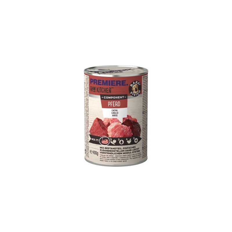 PREMIERE RAW KITCHEN Nassfutter Hund Adult Component, Pferd 12x400 g