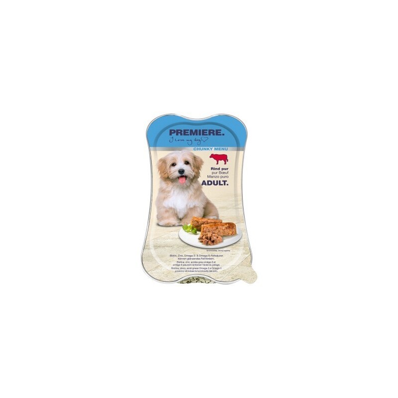 PREMIERE Chunky Menu Nassfutter Hund Adult, Rind pur 60x175 g