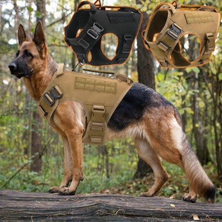 K9 Hundegeschirr Militärische Taktische Weste Brust- und Leine Set Trainingsgeschirre für Große Mittelgroße Beagle Labrador D