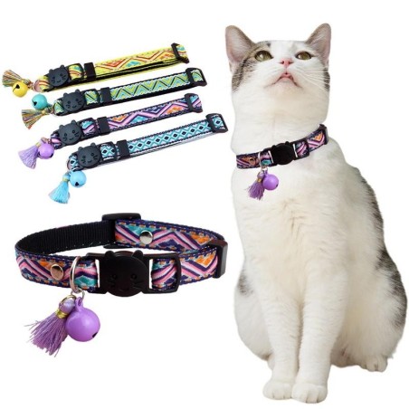 Haustierhalsband für kleine Hunde, verstellbare Schnalle, Katzenhalsband mit Glöckchen, Heimtierbedarf, Katzen, Hundehalskett