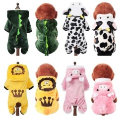 Cartoon Tier Hund Katze Kostüm für Kleine Hunde Winter Warm Haustier Overall Pyjama für Yorkies Pudel Overalls Welpen mascota