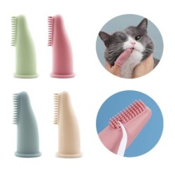Hunde-/Katzen-Zahnbürste, superweich, für Haustiere, Zahnreinigung, Mundgeruchspflege, ungiftige Silikon-Zahnbürste, Reinigun