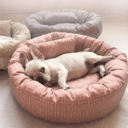 Runde, bequeme Katzenmatte, Hundematte mit Kissen, für alle Jahreszeiten, weicher Stoff, Hundehütte, Haustier-Schlafbett, Sof