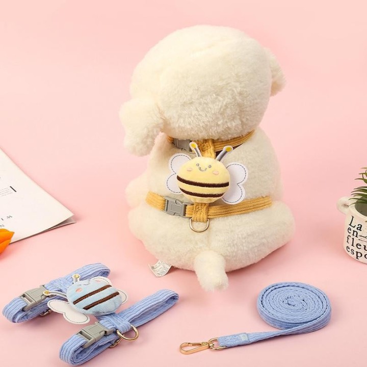 Hundegeschirr-Leine-Set für kleine Hunde, verstellbares Welpen-Katzengeschirr, Weste, französische Bulldogge, Chihuahua, Mops