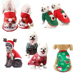 Weihnachtskleidung für Haustiere, Winter, warm, weicher Fleece-Hundepullover, Haustierkleidung für Hunde, Welpen, Katzen, Kos