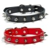 Hundehalsband mit Spikes für kleine Hunderassen, einreihiges Haustierhalsband aus Leder mit Nieten, Anti-Biss-Halsband für We