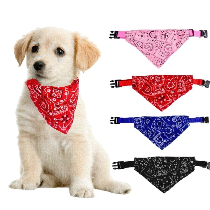 Halstuch für Hunde, Welpen, Katzen, Hundehalsband, Bandana, Halsband, Schal mit Lederhalsband, niedlich, verstellbar, kleine