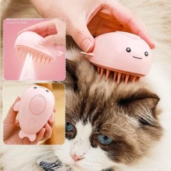 Niedliche Dampfhaarbürste für Hunde und Katzen, elektrischer Spray-Kamm für Haustiere, 3-in-1-Dampfmassagegerät, Tierpflege,