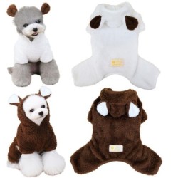 Warme Fleece-Haustier-Kapuzenpullover für kleine und mittelgroße Hunde, Kleidung, Schlafanzug für Französische Bulldoggen, Ch