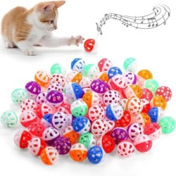 5/10 Stück Katzenspielzeugbälle, Plastikbälle für Haustiere, Katzen und Kätzchen, mit Glöckchen, Sprung- und Verfolgungsspiel