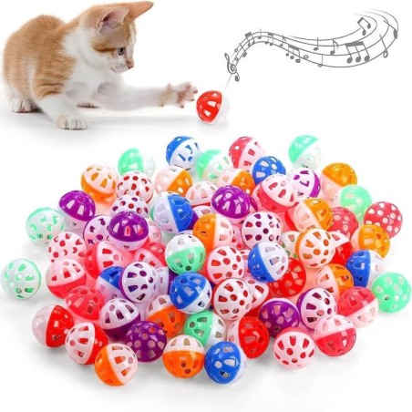5/10 Stück Katzenspielzeugbälle, Plastikbälle für Haustiere, Katzen und Kätzchen, mit Glöckchen, Sprung- und Verfolgungsspiel