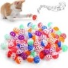 5/10 Stück Katzenspielzeugbälle, Plastikbälle für Haustiere, Katzen und Kätzchen, mit Glöckchen, Sprung- und Verfolgungsspiel