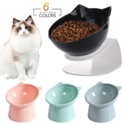 Katzennapf, hoher Fuß, Hundenapf, Nackenschutz, Katzenfutter, Wassernapf, Anti-Kipp-Binaurale Haustierfütterung, Katzenzubehö