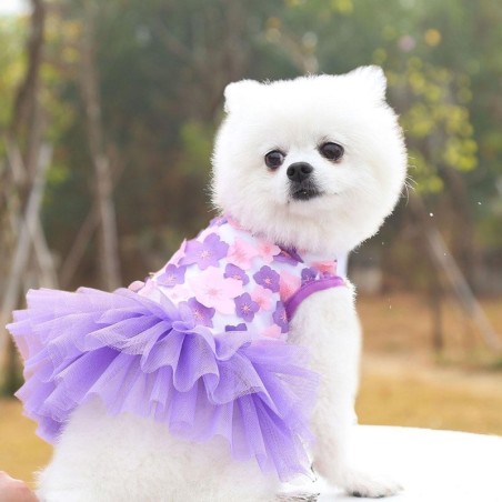 Schöne Hundewelpenkleider, süßes Blumen-Hundehochzeitskleid, Hundeprinzessinnenkostüm, Tutu-Kleid für Mädchen, Hunde und Katz
