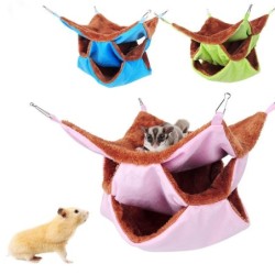 Einfarbige Winter-Hängematte für Haustiere, doppellagig, dicker Plüsch, Hamster-Hängematte, Chinchilla, Meerschweinchen, Fret
