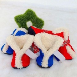 Hundeschuhe Winter wasserdichte Welpenschuhe Haustier Hund Anti-Rutsch Regen Schneestiefel Haustier Produkt 4 Teile/satz Verd