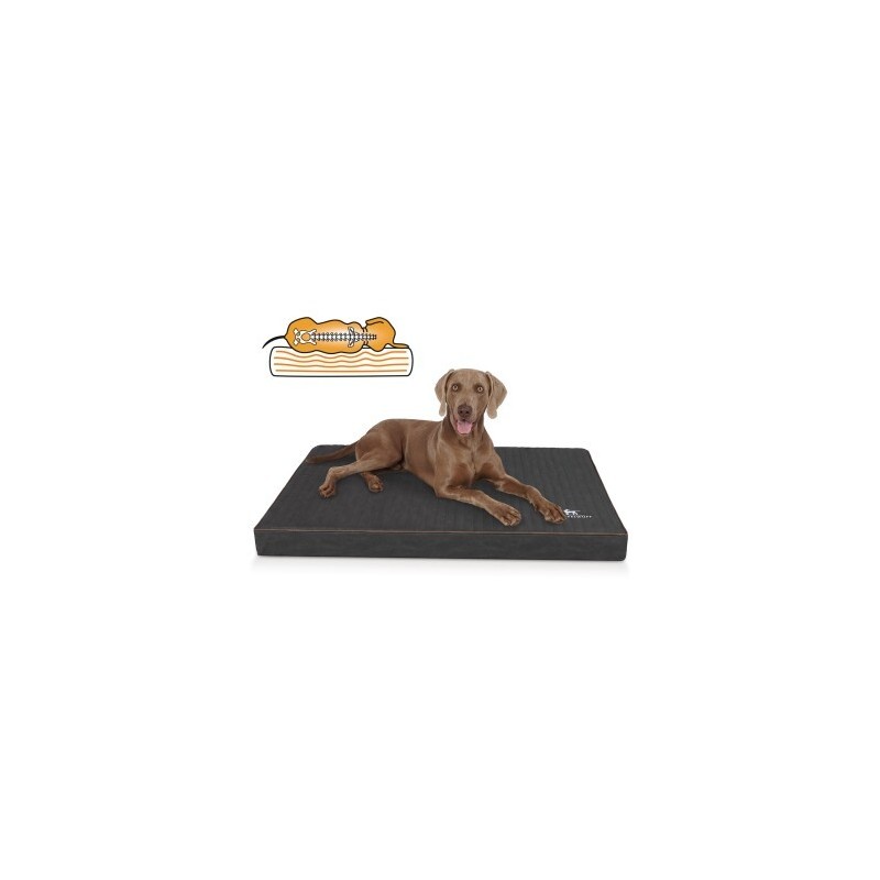 Knuffelwuff orthopädische Hundematte Palomino aus laser-gestepptem Kunstleder schwarz XXL
