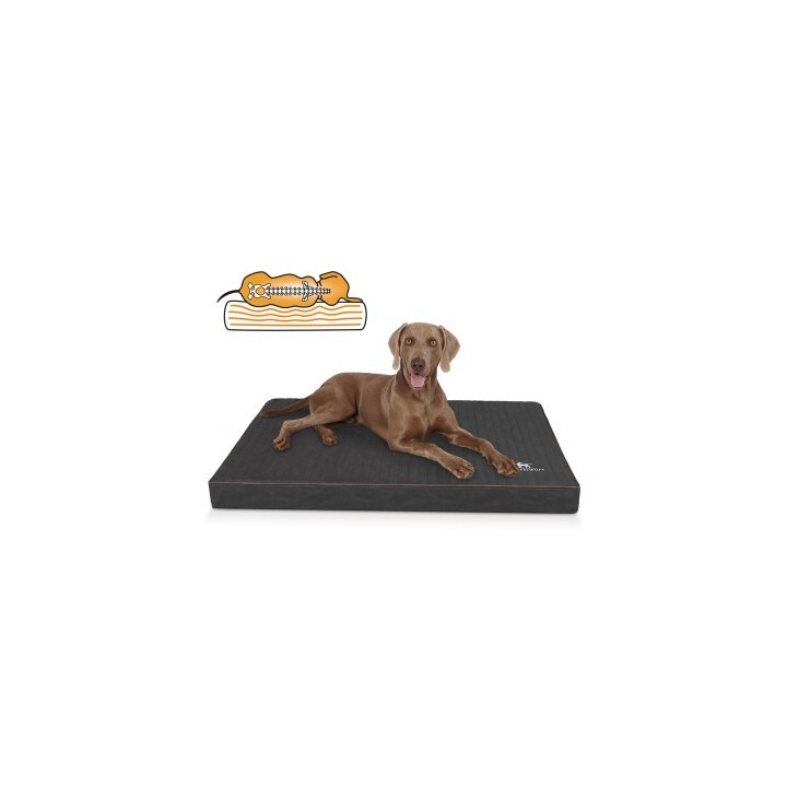 Knuffelwuff orthopädische Hundematte Palomino aus laser-gestepptem Kunstleder schwarz XXL