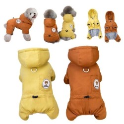 Bärenstickerei-Overalls für Hunde, warme Winterkleidung für kleine Hunde, Fleece-Welpenmäntel, Katzen, Yorkies, Chihuahua, Mo