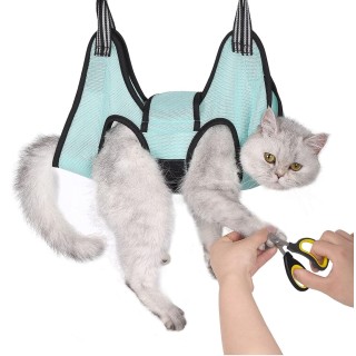 Hängematte zur Fellpflege von Hunden und Katzen, feste Badetasche zum Krallenschneiden, kratzfeste Katzentrimm-Rückhaltetasch