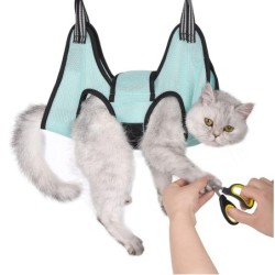 Hängematte zur Fellpflege von Hunden und Katzen, feste Badetasche zum Krallenschneiden, kratzfeste Katzentrimm-Rückhaltetasch