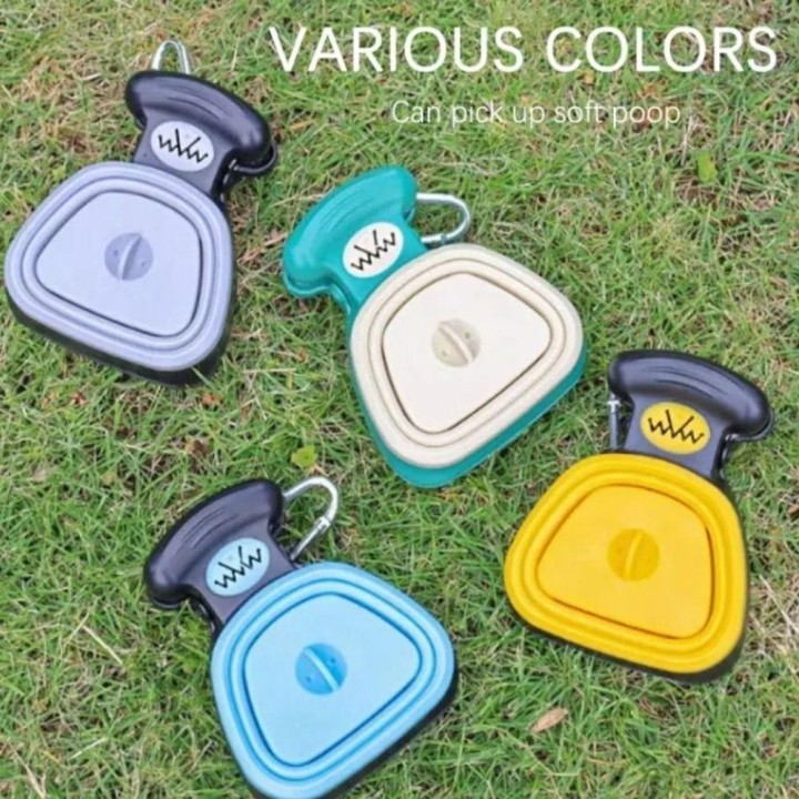 Plastics Pet potty picker Portable Pet Pooper Scooper Quick Animal Waste Picker  for Pet Supplies blau