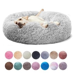 40-90cm Flauschiges Hundebett für große, runde Hundebetten, superweiches Katzenhaus, Plüsch-Katzennest, warmes Winterbett für