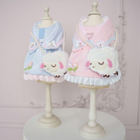 Haustier Niedlicher Blumenkragen Schaf Rucksack Mantel Hunderock Herbst/Winter Edition Bichon Hundeparkas Jacke Hundekleidung