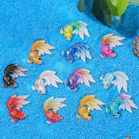 Mehrfarbige Aquarium-Dekoration aus Goldfisch-Harz – kreatives Landschaftsornament für kleine Aquarien