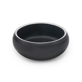 Lionto Napf aus Edelstahl, 2000ml, gewölbt, rutschfest & rostfrei, schwarz