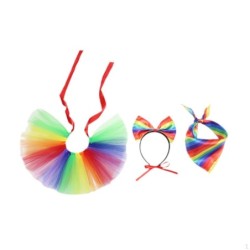 Dog Skirt Pet Puppy for Small Dogs Dress up with Headband and Scarf Summer Clothes Cat