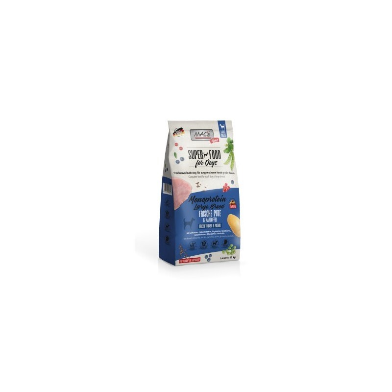 MAC's Dog Mono Adult Trockenfutter Large Breed frische Pute 12 kg