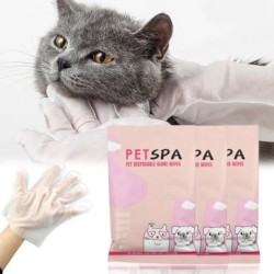 6 Stück Einweghandschuhe für Haustiere, Einweg-SPA-Massagehandschuhe für Hunde, milde Desodorierung, Tiefenreinigung, Tücher