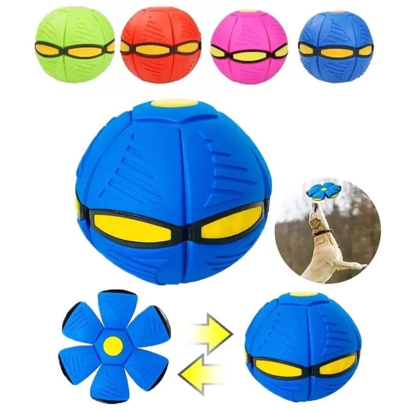 Hundespielzeug Flying Disc Interaktiver fliegender Untertassenball Transformierbares Hundetrainingsspielzeug für draußen Pelo