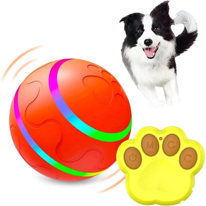 Intelligenter elektrischer Hundespielzeugball mit blinkender LED, interaktives Kauspielzeug für Haustiere, Katzen/Hunde, mit