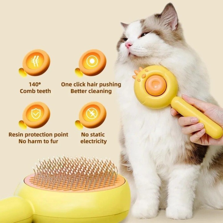Katzenpflegebürste, Küken-Haustierkamm, Katzennadelkamm, Hundehaarentferner, Entflusen, Haarmassage-Reihenkamm, Haustier-Fell