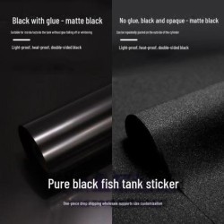 PVC-Hintergrundaufkleber in mattiertem Schwarz für Aquarien zur Dekoration des Aquariums 30cm*1m static style matte schwarze