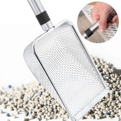 Haustier-Reinigungswerkzeug, Metall-Aluminium-Legierung, Katzenstreuschaufel, Edelstahl, langlebiger Griff, Haustierkotschauf