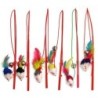 Pet Cat Bell The Dangle Faux Mouse Feather Rod Roped Funny Fun Playing Toys 1Pc